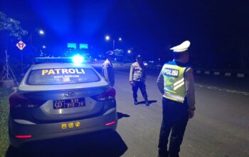 Malam di Bypass BIL Aman Terkendali, Patroli Intensif Polsek Kediri Beri Rasa Aman