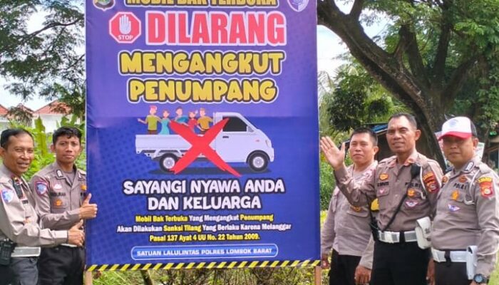Peningkatan Keselamatan Lalu Lintas di Lombok Barat: Spanduk Himbauan di Titik Rawan