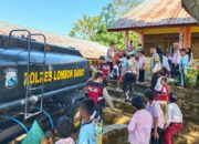 Hari Bhayangkara ke-79, Polres Lombok Barat Bantu Air Bersih untuk Warga Lembar