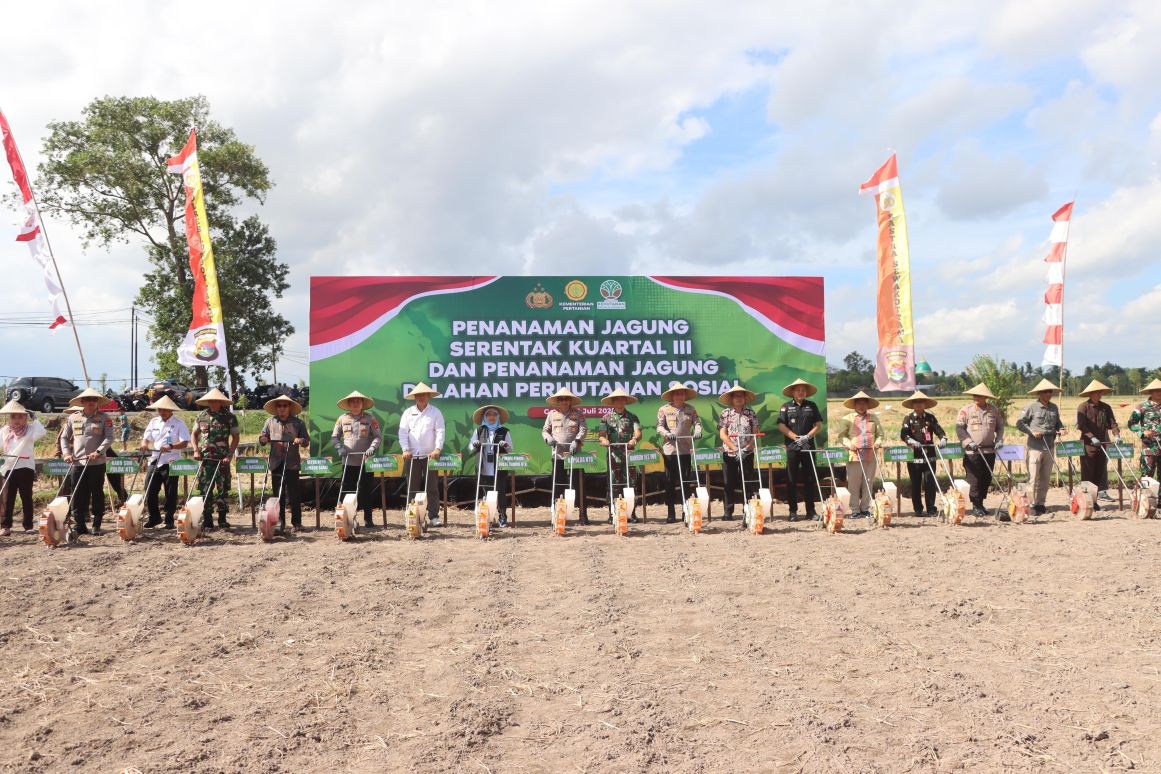 Ketahanan Pangan NTB, Polda dan Pemda Tanam Jagung Serentak di Lombok Barat