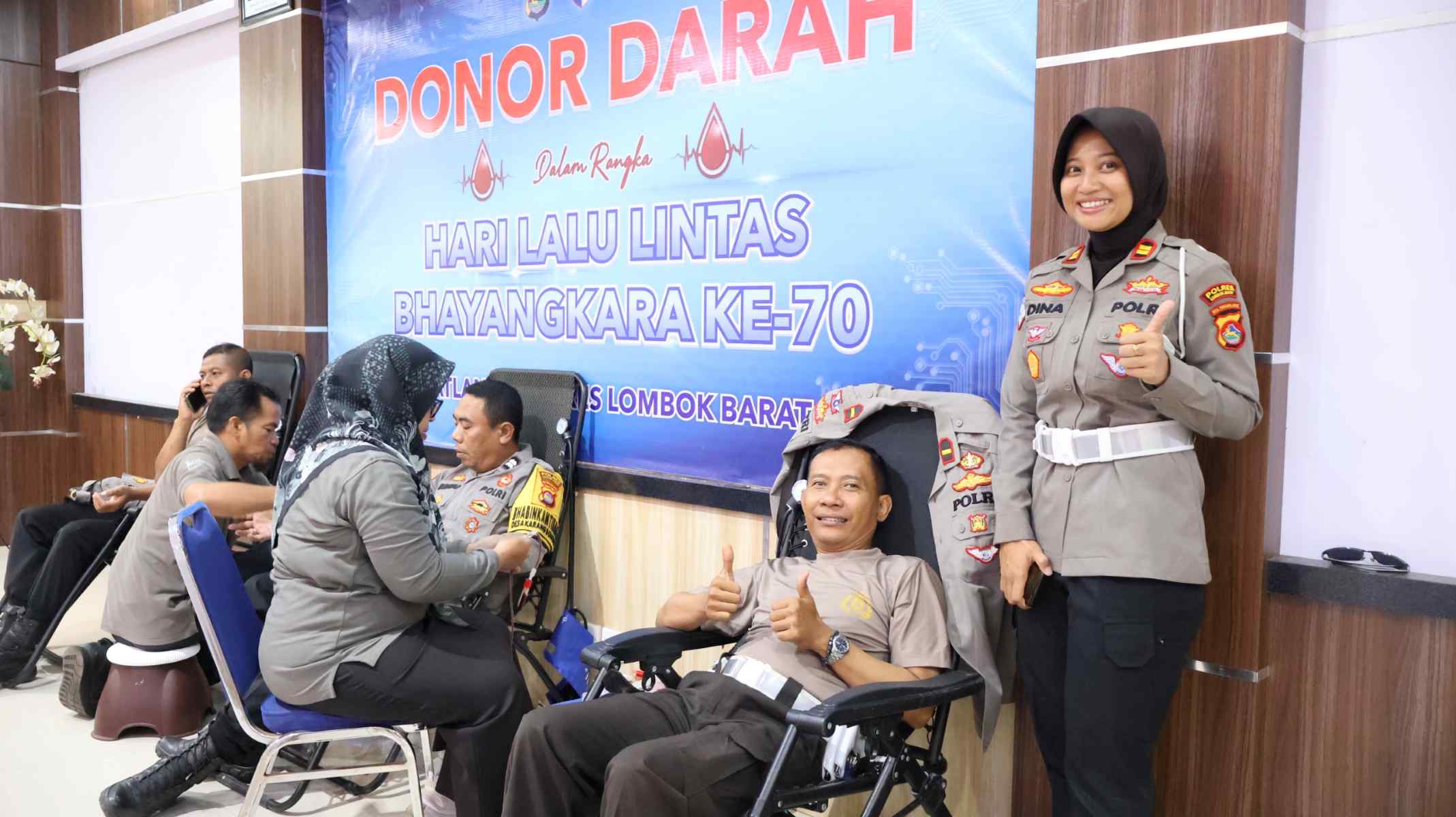 Donor Darah Polres Lombok Barat, Wujud Kepedulian dalam HUT Lalu Lintas ke-70